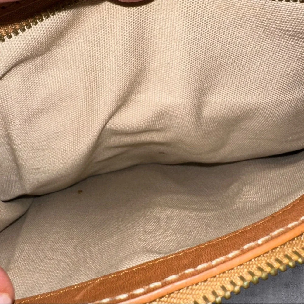 Tory Burch 797 Satchel Bag Womens Medium Tan Suede Leather Crossbody HTF-READ